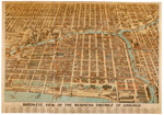 Bird's Eye View of the Business District of Chicago; Lithograph, 1898 (ichi-14892)