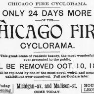 Advertisement for Chicago Fire Cyclorama; from Chicago Daily Tribune, September 17, 1893 Advertisement for Chicago Fire Cyclorama; from Chicago Daily Tribune, September 17, 1893