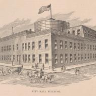 The Temporary City Hall, from A. T. Andreas, History of Chicago, vol. 2, 1885 (ichi-00446)