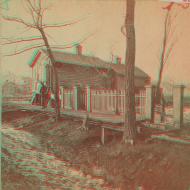 Anaglyph Version of J. H. Abott Stereograph of the Cottage of Patrick and Catherine O'Leary, 1871 Anaglyph Version of J. H. Abott Stereograph of the Cottage of Patrick and Catherine O'Leary, 1871