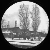Washington Square Park Relief and Aid Society Barracks; Copelin & Hine, Glass Lantern Slide, ca. 1871 (ichi-2860) Washington Square Park Relief and Aid Society Barracks; Copelin & Hine, Glass Lantern Slide, ca. 1871 (ichi-2860)