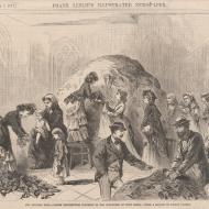 The Chicago Fire--Ladies Distributing Clothing to Sufferers of Both Sexes; Based on a Sketch by Joseph Becker, from Frank Leslie's Illustrated Newspaper, November 4, 1871 (ichi-02894)
