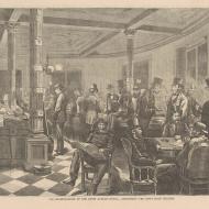 The Reading Room of the Fifth Avenue Hotel--Discussing the News from Chicago; from Every Saturday, October 28, 1871 (ichi-02916) The Reading Room of the Fifth Avenue Hotel--Discussing the News from Chicago; from Every Saturday, October 28, 1871 (ichi-02916)