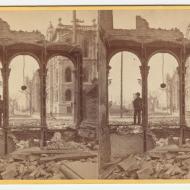 Among the Ruins in Chicago: Court House Seen Through Ruins of East Side of Clark Street; G. N. Barnard, Stereograph, 1871 (ichi-21546) Among the Ruins in Chicago: Court House Seen Through Ruins of East Side of Clark Street; G. N. Barnard, Stereograph, 1871 (ichi-21546)