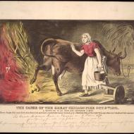 The Cause of the Great Chicago Fire Oct. 9th 1871; Kellogg & Buckeley, Lithograph, ca. 1872 (ichi-34703) The Cause of the Great Chicago Fire Oct. 9th 1871; Kellogg & Buckeley, Lithograph, ca. 1872 (ichi-34703)