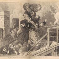 A Family Terribly Perish on the Roof of a House, in View of the Multitude Below; from E. J. Goodspeed, The Great Fires in Chicago and the West, 1871 (ichi-35085) A Family Terribly Perish on the Roof of a House, in View of the Multitude Below; from E. J. Goodspeed, The Great Fires in Chicago and the West, 1871 (ichi-35085)