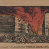 Chicago in Flames. Scene in Dearborn St. Burning of the Tremont House; Kellogg & Bulkeley, Lithograph, 1872 (ichi-63130) Chicago in Flames. Scene in Dearborn St. Burning of the Tremont House; Kellogg & Bulkeley, Lithograph, 1872 (ichi-63130)