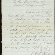 The Case of Lawrence Saddler, 2; Letter from Reverend J. Cate, January 29, 1872 (ichi-63782) The Case of Lawrence Saddler, 2; Letter from Reverend J. Cate, January 29, 1872 (ichi-63782)