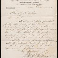 Special Request, 2; Letter of George M. Pullman to Mayor Roswell B. Mason, October 23, 1871 (ichi-63788) Special Request, 2; Letter of George M. Pullman to Mayor Roswell B. Mason, October 23, 1871 (ichi-63788)
