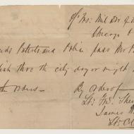 A Pass for Percy English; Handwritten Order, October 16, 1871 (ichi-63789) A Pass for Percy English; Handwritten Order, October 16, 1871 (ichi-63789)