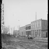 Temporary Buildings on Michigan Avenue; Jex Bardwell, Glass Lantern Slide, 1871 (ichi-64149) Temporary Buildings on Michigan Avenue; Jex Bardwell, Glass Lantern Slide, 1871 (ichi-64149)