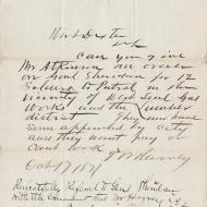 Special Request, 1; Letter from T. W. Harvey, Endorsed by Wirt Dexter, October 17, 1871 (ichi-64371) Special Request, 1; Letter from T. W. Harvey, Endorsed by Wirt Dexter, October 17, 1871 (ichi-64371)