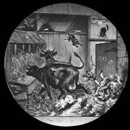 Origin of the Chicago Fire; W. O. Mull, Glass Lantern Slide, ca. 1871 (ichi-64420) Origin of the Chicago Fire; W. O. Mull, Glass Lantern Slide, ca. 1871 (ichi-64420)