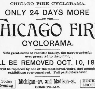 Advertisement for Chicago Fire Cyclorama; from Chicago Daily Tribune, September 17, 1893
