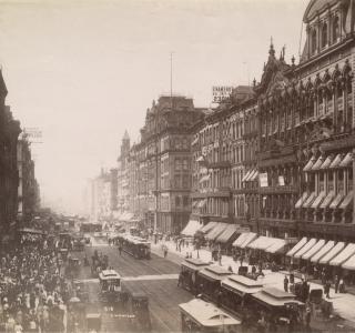 State Street looking north from Madison Street; J. W. Taylor, Photograph, ca. 1890 (ichi-22260)
