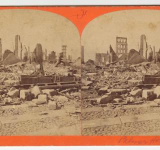 The Palmer House after the Fire; P. B. Greene, Stereograph, 1871 (ichi-26749)