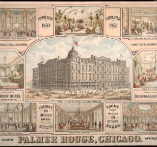 Palmer House Chicago; American Oliograph Company, Lithograph, 1873 (ichi-39476)