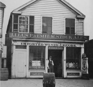 Lill's Premiun Stock Ales, 167 State St. (now 101 S. State Street); Potter Palmer Real Estate Album, Photograph, 1868-69 (ichi-39659)