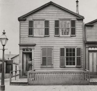 Residence on Monroe Street East of State Street; Potter Palmer Real Estate Album, Photograph, 1868-69 (ichi-64382)