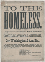 To The Homeless; Broadside, October 16, 1871 (ichi-06194)