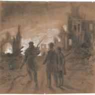 "Halt! Who Goes There?"; Alfred R. Waud, Pencil, Chalk, and Paint Drawing, 1871 (ichi-02990) "Halt! Who Goes There?"; Alfred R. Waud, Pencil, Chalk, and Paint Drawing, 1871 (ichi-02990)