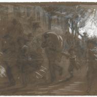 "Fleeing from the burning city"; Alfred R. Waud, Pencil, Chalk, and Paint Drawing, 1871 (ichi-37788) "Fleeing from the burning city"; Alfred R. Waud, Pencil, Chalk, and Paint Drawing, 1871 (ichi-37788)
