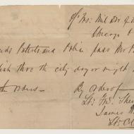A Pass for Percy English; Handwritten Order, October 16, 1871 (ichi-63789)