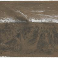 "Scene on the Prairie, Monday night"; Alfred R. Waud, Pencil, Chalk, and Paint Drawing, 1871 (ichi-64140) "Scene on the Prairie, Monday night"; Alfred R. Waud, Pencil, Chalk, and Paint Drawing, 1871 (ichi-64140)