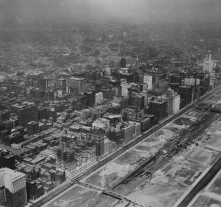 Aerial View of Central Downtown Chicago; Photograph, 1926 (ichi-05798)