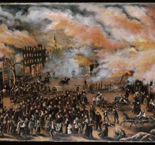 Memories of the Chicago Fire; Julia Lemos, Oil Painting, 1912 (ichi-62293)