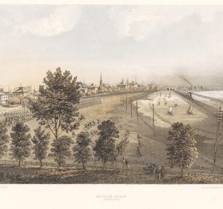 Michigan Avenue from Park Row; Louis Kurz for Jevne & Almini, 1866-67 (ichi-63068)