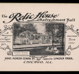 The Relic House Refreshment Hall; Cover of Promotional Pamphlet, 1906 (ichi-63842)