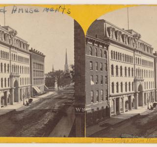 View of Crosby's Opera House before the Fire; Stereograph, ca. 1871 (ichi-64360)