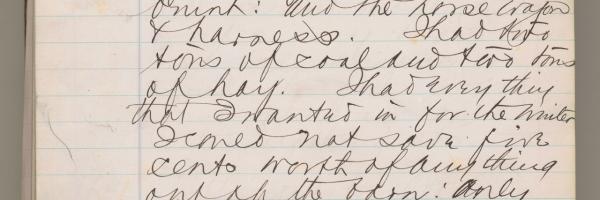 First Page of Handwritten Transcript of Catherine O'Leary's Testimony before the Board of Police and Fire Commissioners, 1871 (ichi-32210) First Page of Handwritten Transcript of Catherine O'Leary's Testimony before the Board of Police and Fire Commissioners, 1871 (ichi-32210)