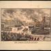 The Great Fire in Chicago: The Fire Crossing the River from the South to the North Side; Kellogg & Bulkeley, Lithograph, ca. 1872 (ichi-39266)